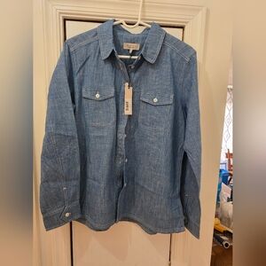 Martha Stewart Classic Blue Denim Chambray Shirt
